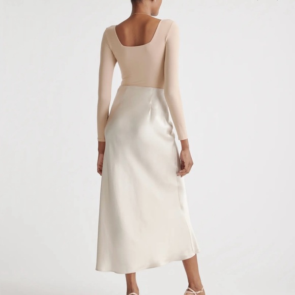 Quince Women’s 100% Washable Silk Cream Maxi Above Ankle Slip Skirt Resort Wear - Picture 15 of 16